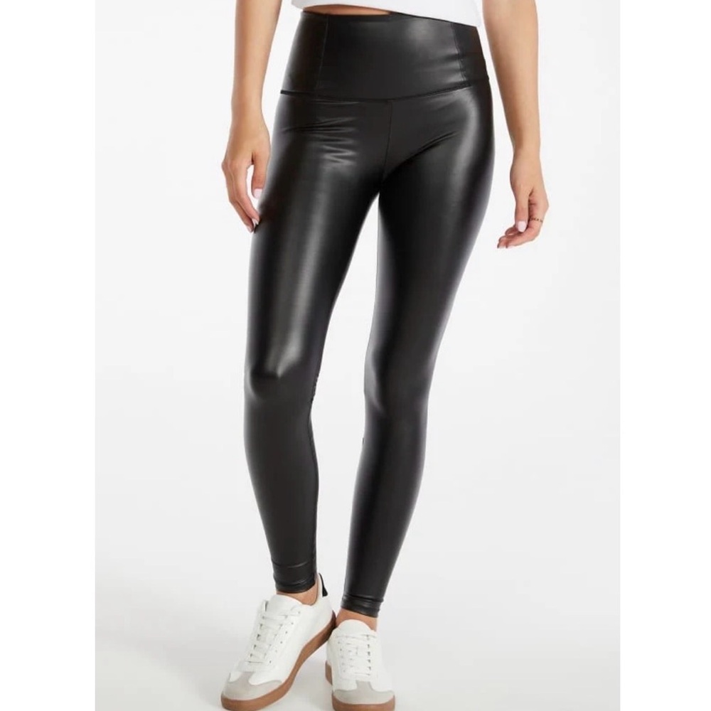 Shoe Dazzle Black Faux Leather Leggings